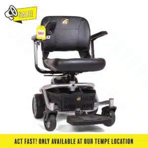 Golden LiteRider Envy power chair in silver, compact design, Tempe store exclusive sale