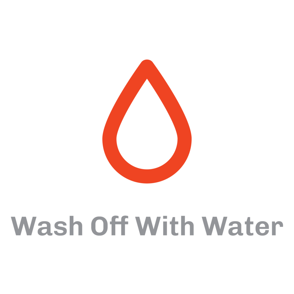 Wash off with water