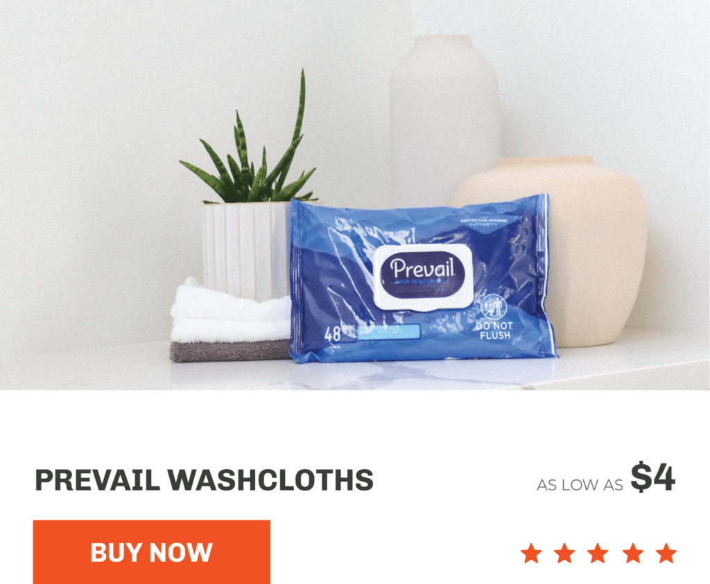 Prevail Adult Washcloths. As low as $4. Buy Now.