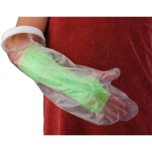 Arm Cast Protector being worn over a cast.