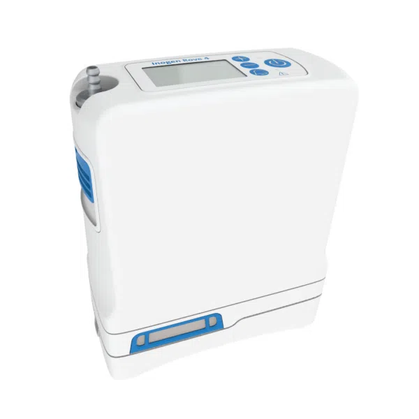 Inogen Rove 4 CPAP machine with compact design for sleep apnea therapy and quiet nighttime use.