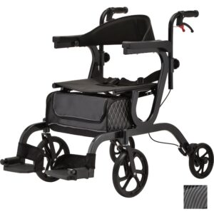 Nova Gemini 2 in 1 Rollator Transport Chair Black