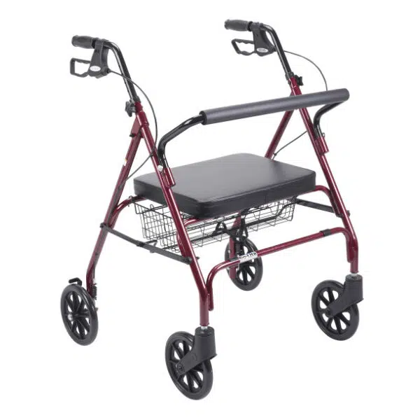 Go-Lite Bariatric Steel Rollator Red