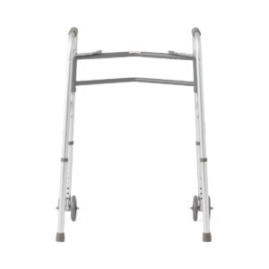 Medline Adult Bariatric Folding Walker, 2 Button, 650 lb. Capacity