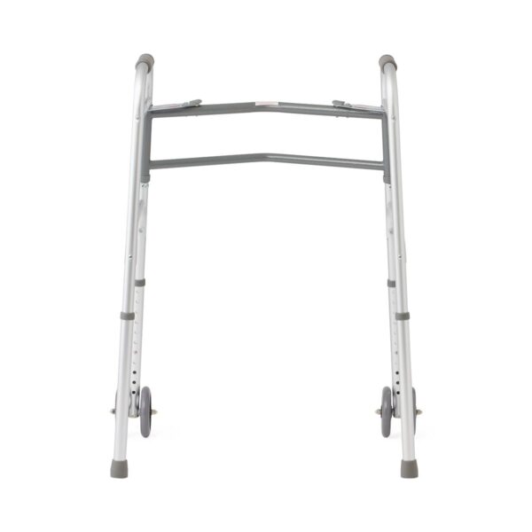 Medline Adult Bariatric Folding Walker, 2 Button, 650 lb. Capacity