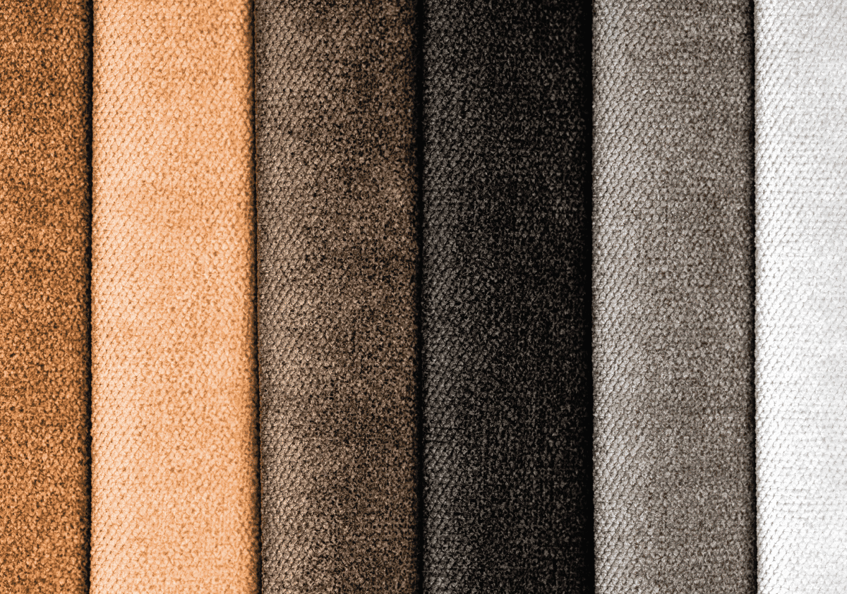 Fabric swatches in various colors for lift chair upholstery options